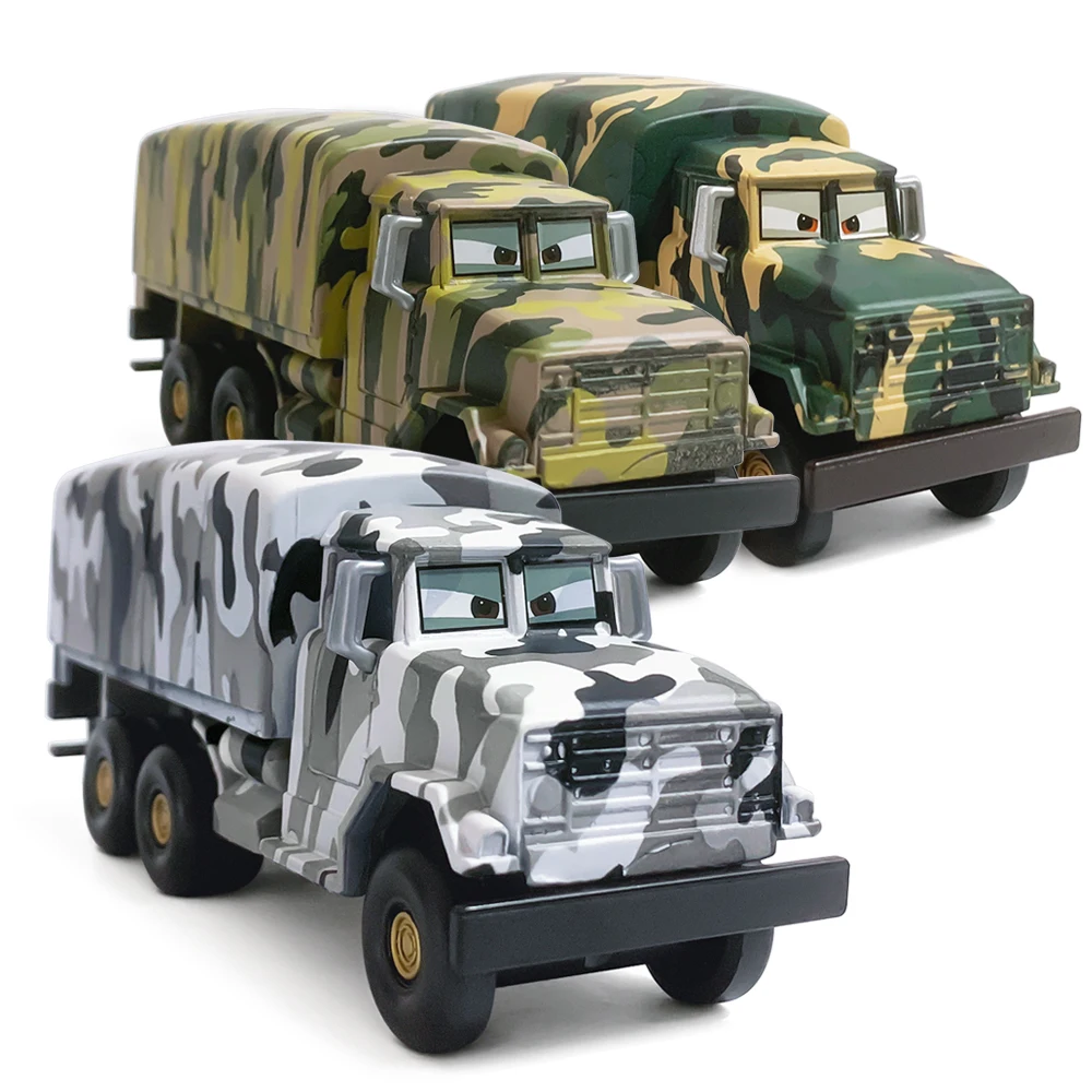 Camioneta de Juguete de Aleación Fundida a Presión de Disney Pixar Cars, Personajes Privados Andy Gilsdale, Versión Oasis de Nieve en el Desierto, Camión del Ejército