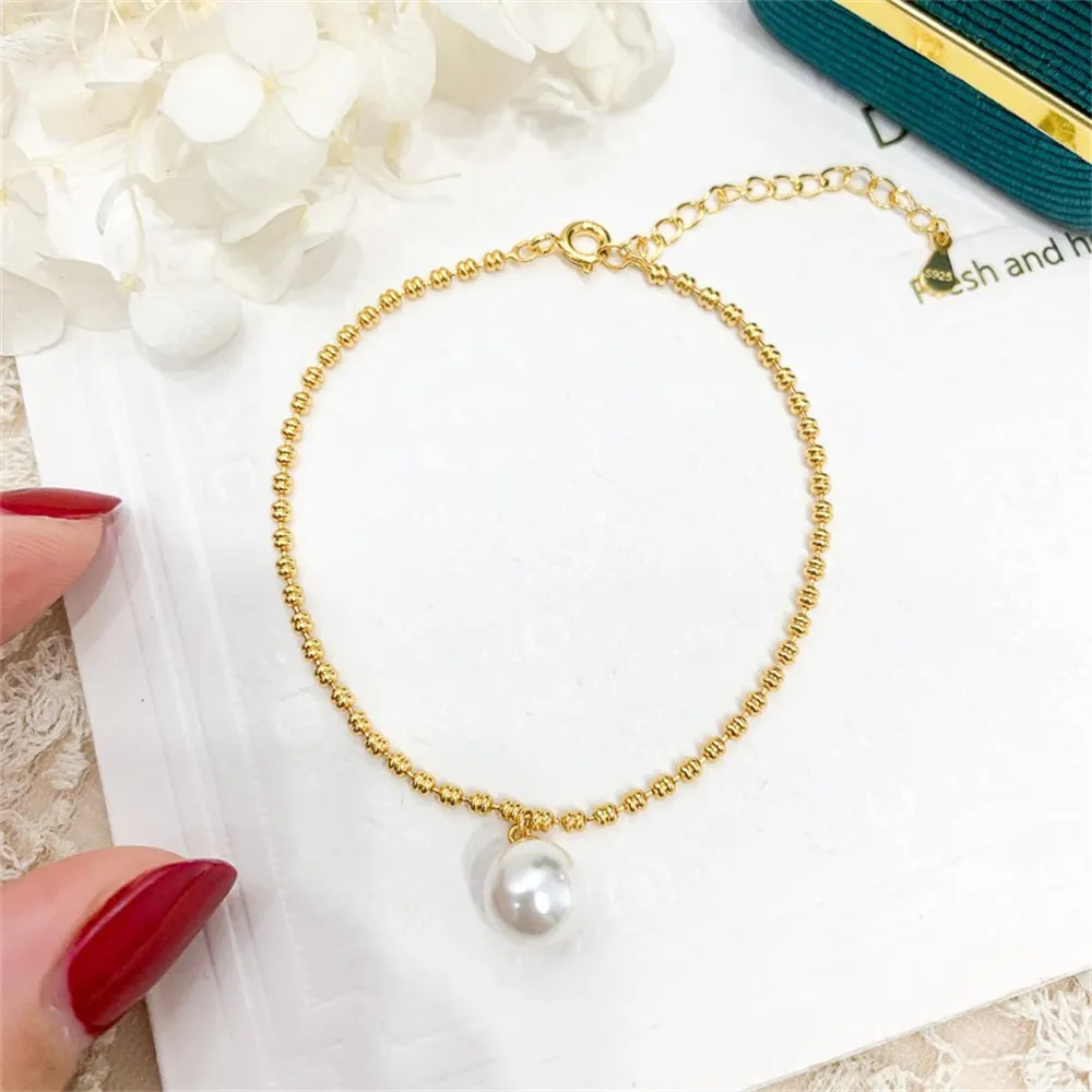 DIY Pearl Accessories S925 Sterling Silver Set Empty Tray Fashion Gold Silver Necklace Bracelet Accessories Silver Jewelry S026