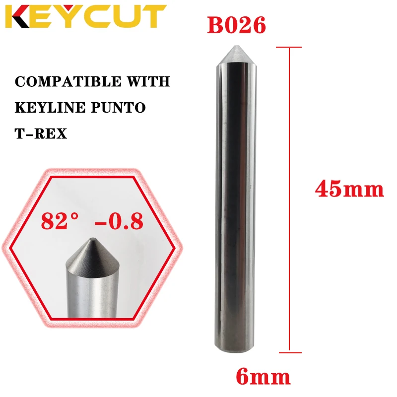 KEYLINE Milling Cutter HB026 Carbide D6 82° P-0.8 and Punto Tracer B026 for KESO 3000 - 8000 Aftermarket Locksmith Tools