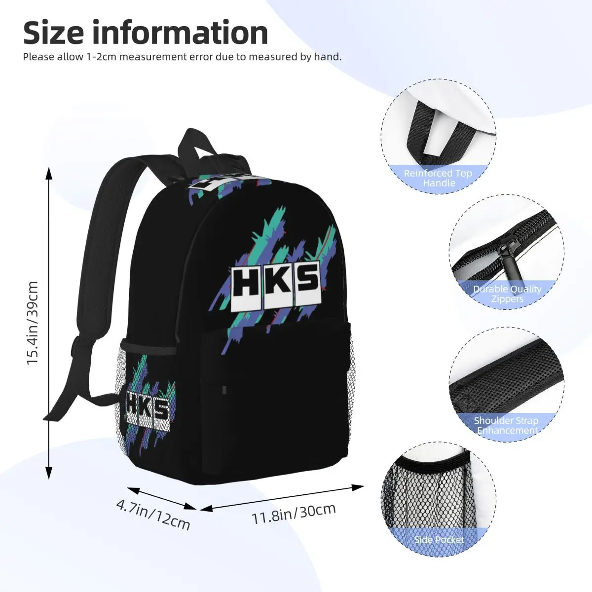 Hks Backpack Student Boys Girls BookBag Children School Bag Laptop Shoulder Bags for Men Women