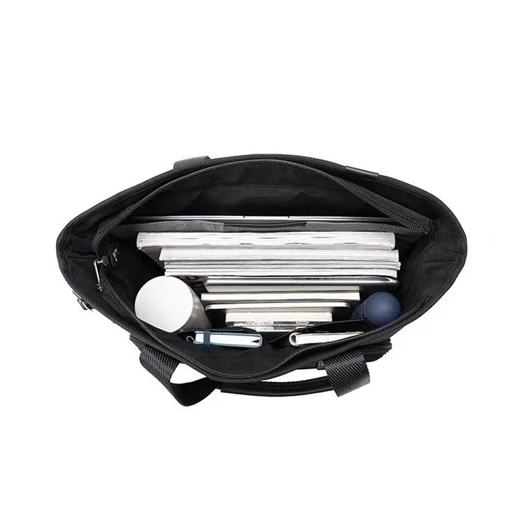 حقيبة يد نايلون بسيطة للرجال، حقيبة كتف أفقية مع جيب للكمبيوتر المحمول، حقيبة يومية متعددة الاستخدامات 2223309ALPHA #4