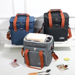 Tragbare Lunch Kühlschrank Thermo tasche langlebige Picknick Lebensmittel Aufbewahrung tasche Thermal Outdoor große Eis beutel isolierte Box Schulter Getränke tasche