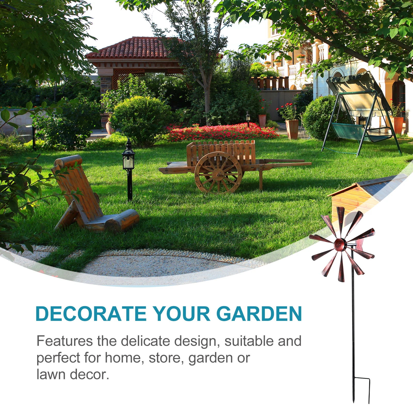 

Windmill Decor Iron nament for Garden Yard Outdoor Scene High Quality Material Long Lasting Use Perfect Gift Rotates Wind Fun