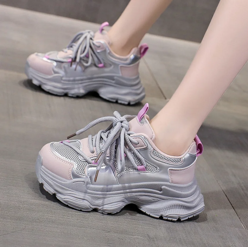 Women's Platform Sneakers New Breathable High Woman Walking Shoes Ladies Vulcanize Casual Walking Shoes trainers designer women