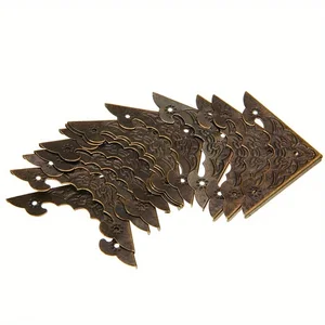 20 Stcs alter Schmuck Canto Foot Holzkasten Canto Schutzbronze -Ton Standard Blumenmetallhandwerk 40x40 mm 8 Hauptverkaufskasse Boi - №3
