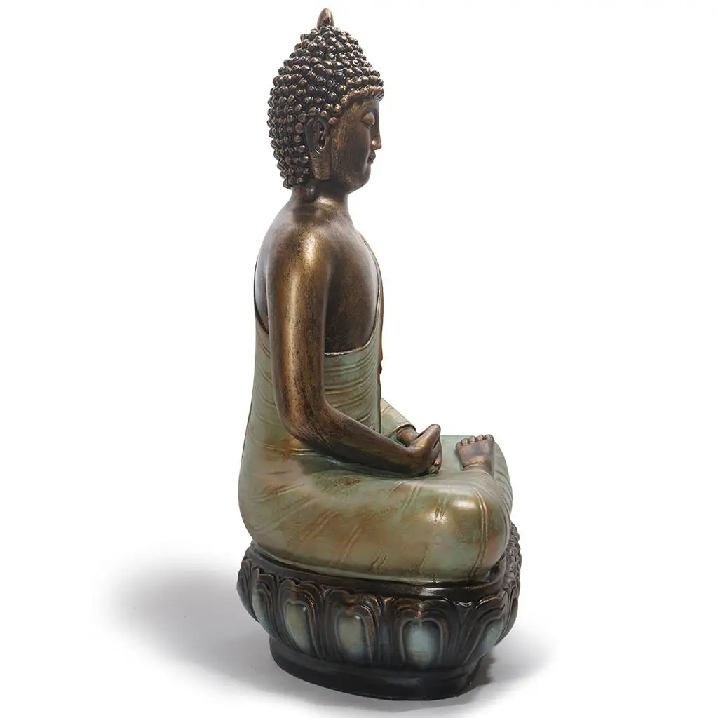 Meditating Buddha Statue Resin Art Large Zen Figurine for Patio Porch Garden Yard Decoration
