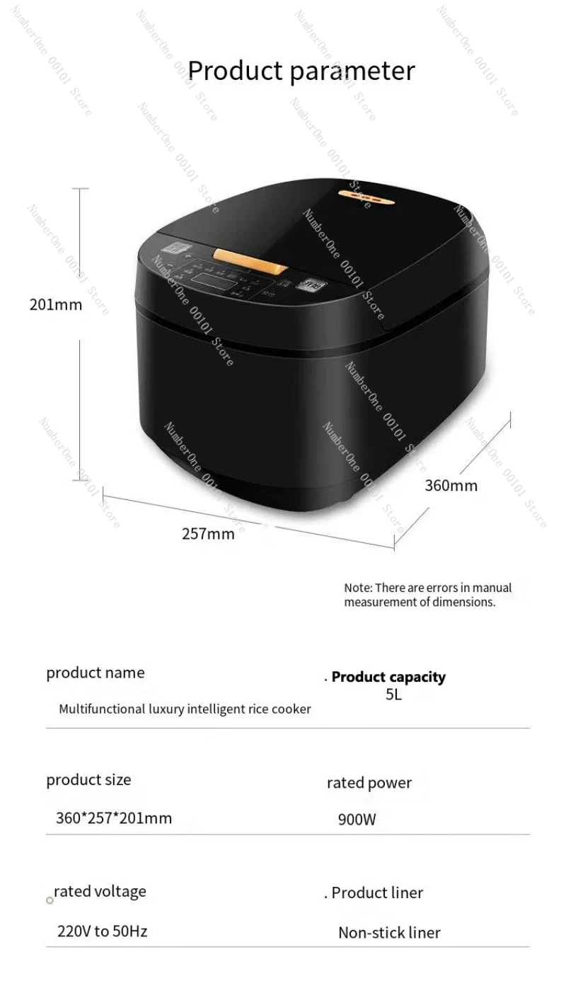 5L Household intelligent electric rice cooker Multifunctional electric rice cooker large capacity 2-8 people reservation cooking