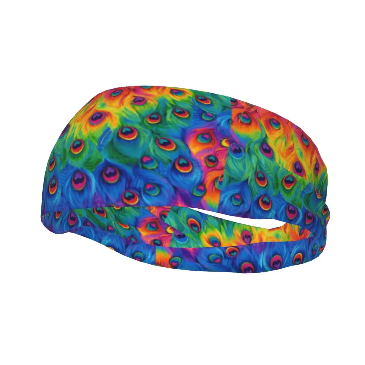 

Эластичная повязка для волос с радужным павлином, повязка на голову для йоги, обруч для макияжа, повязка на голову