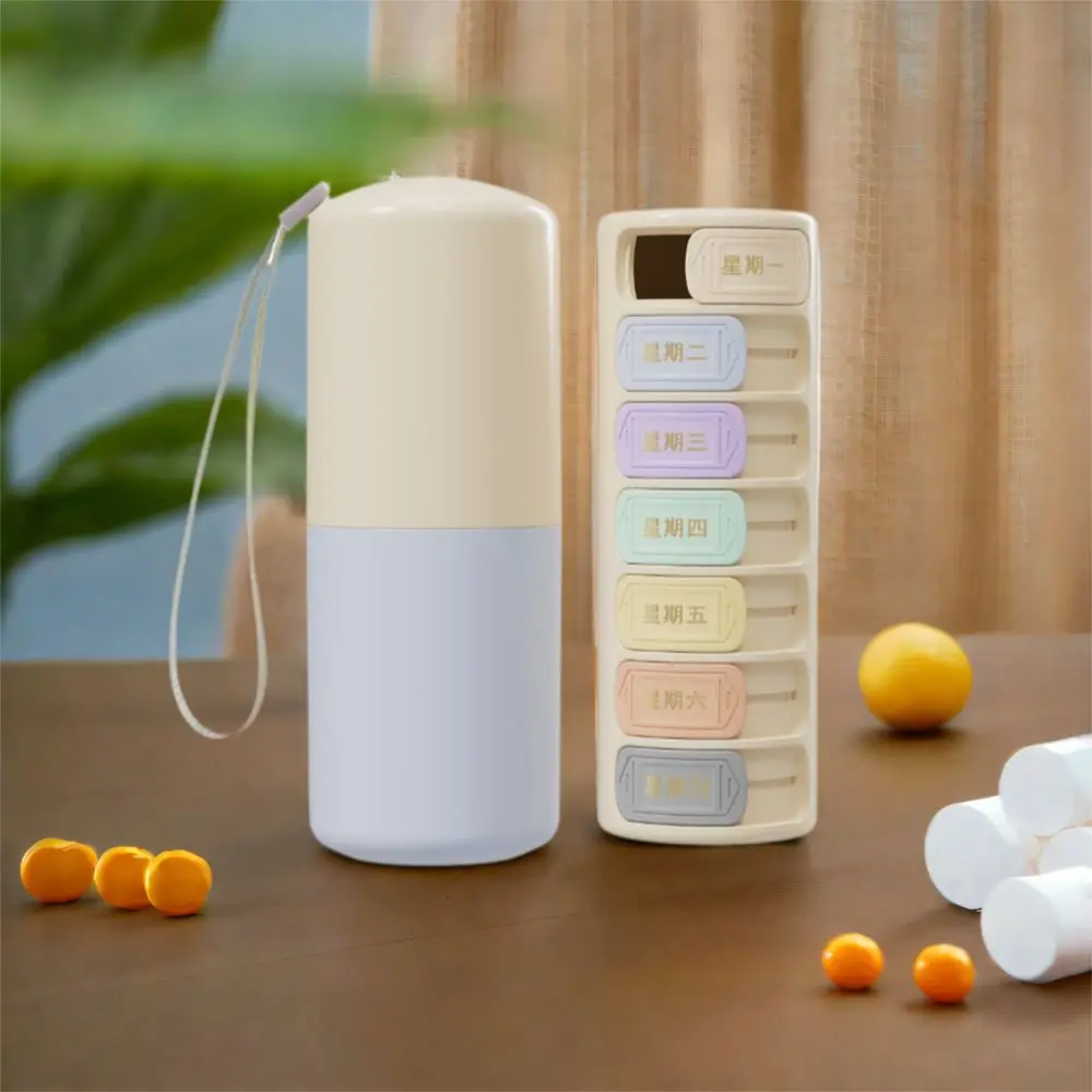 

Portable Plastic 7 Grids Pill Case Waterproof Moisture-proof Weekly Pill Box Sealed 7 Day Pills Box Travel