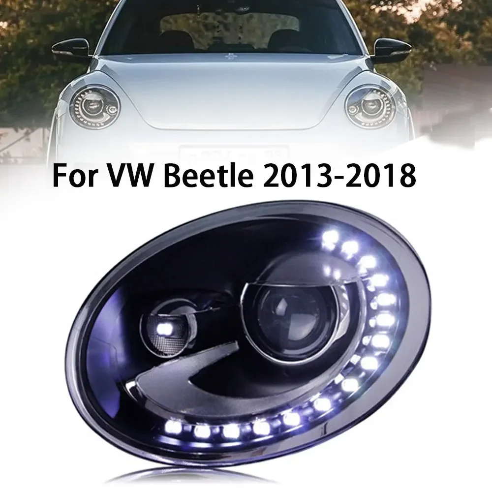 

Автомобильный Стайлинг, фара в сборе для VW Beetle, обновление 2013-2018, модифицированная для нового динамического указателя поворота Beetle, светодиодная фара