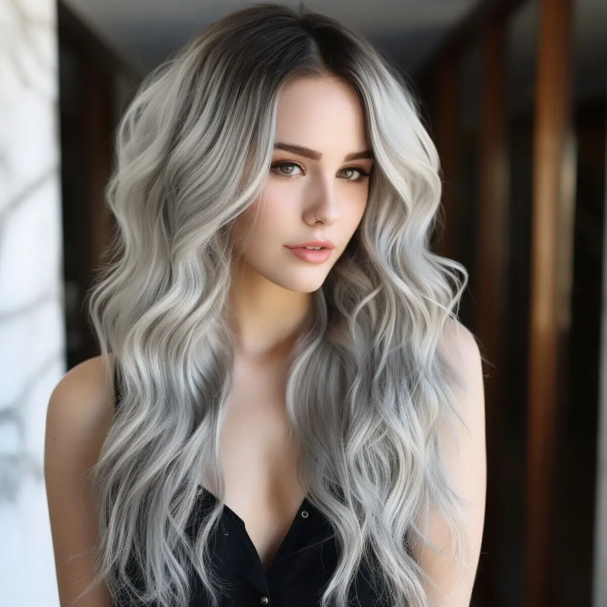 

Grey for Black Synthetic Wigs for Women