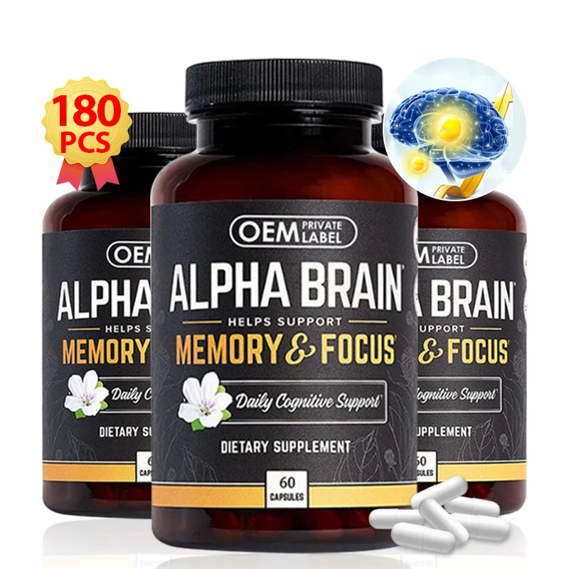 

Nootropic Capsule Brain Booster Enhance Memory Focus Vegetarianism Supplements ALPHA-GPC L-theanine Phosphatidylserine Capsules