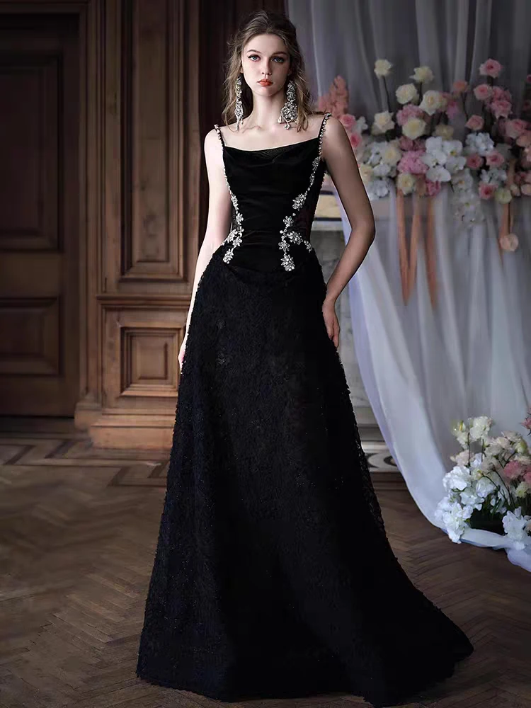 

Ele Bla Evening Gown Hepburn Sle Sexy Strapl Ball Gown Adult Ceremony Dr Faionable mid Waist Long Skirt
