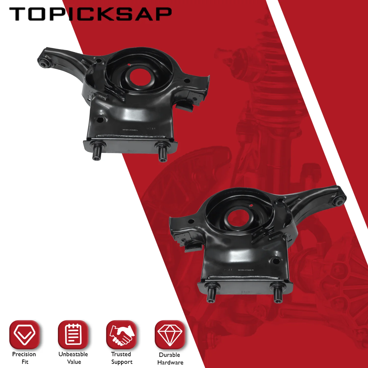 TOPICKSAP 2Pcs Rear Lower Left Right Control Arms Assembly for Nissan Altima 2013-18 Maxima 2016-2019 2020 2021 551B13TA0D