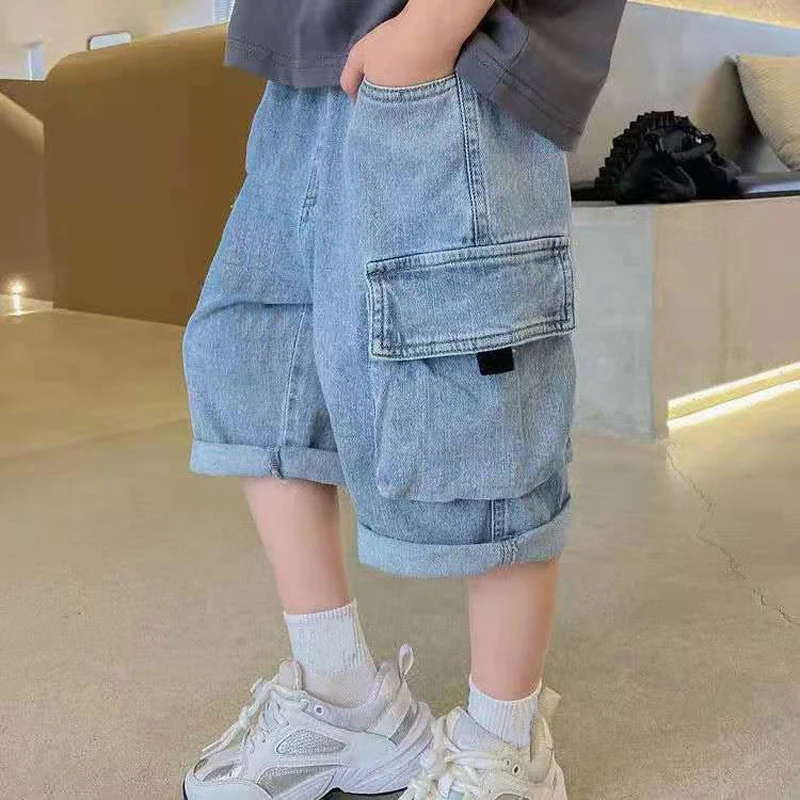 IENENS Kids Baby Boys Summer Denim Clothing Shorts Pants Jeans Children Casual Short Trousers Infant Bottoms 4-13 Years