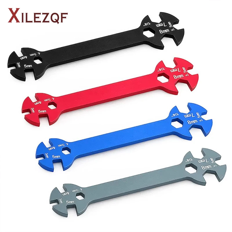 XILEZQF RC Multifunction Turnbuckle Repair Wrench 7075 Aluminum Alloy Spanner Tool for 3-8mm Turnbuckle And Nut