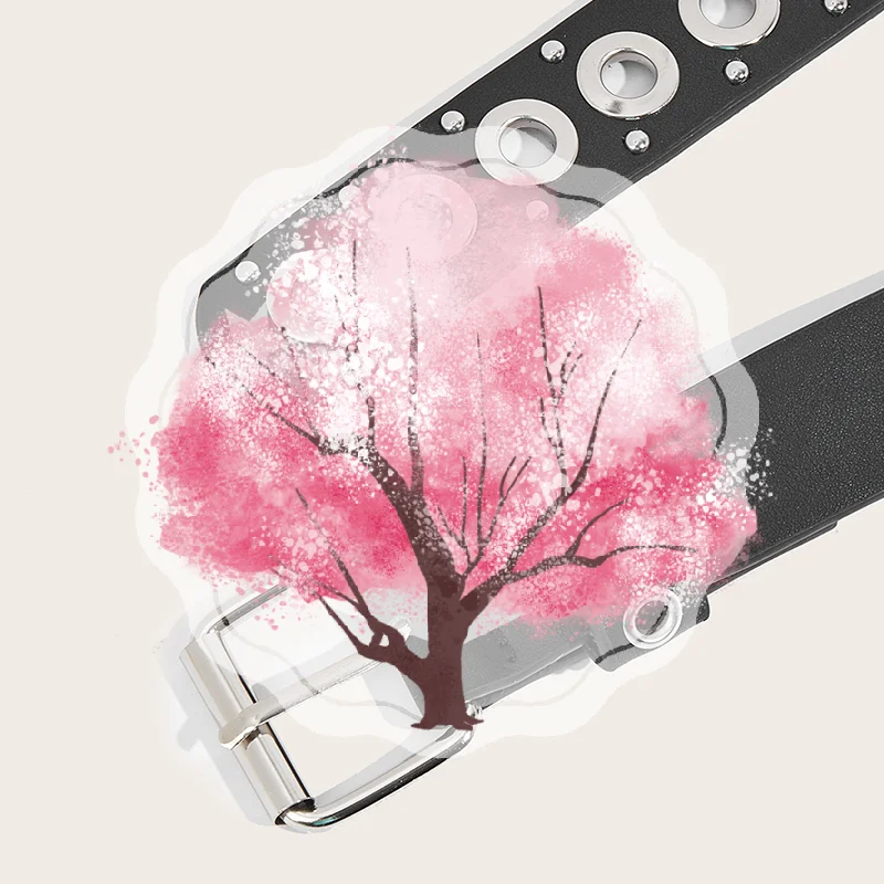 حزام نسائي عصري برشام حزام رفيع شخصية إبرة مشبك حزام الشارع الاتجاه الشرير الهيب هوب نمط الحزام #1