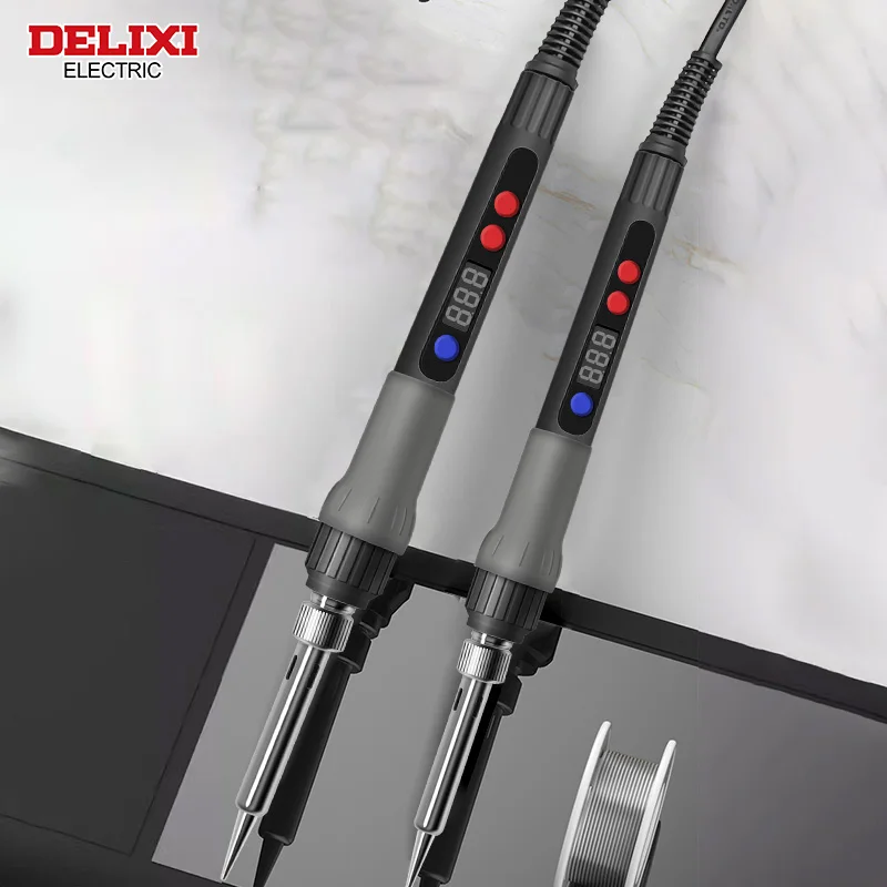 DELIXI ELECTRIC 110W Soldering Iron，180℃~500℃Wide Area Adjustable Temperature 20Second Rapid Heating，for Solder Wire and Repair