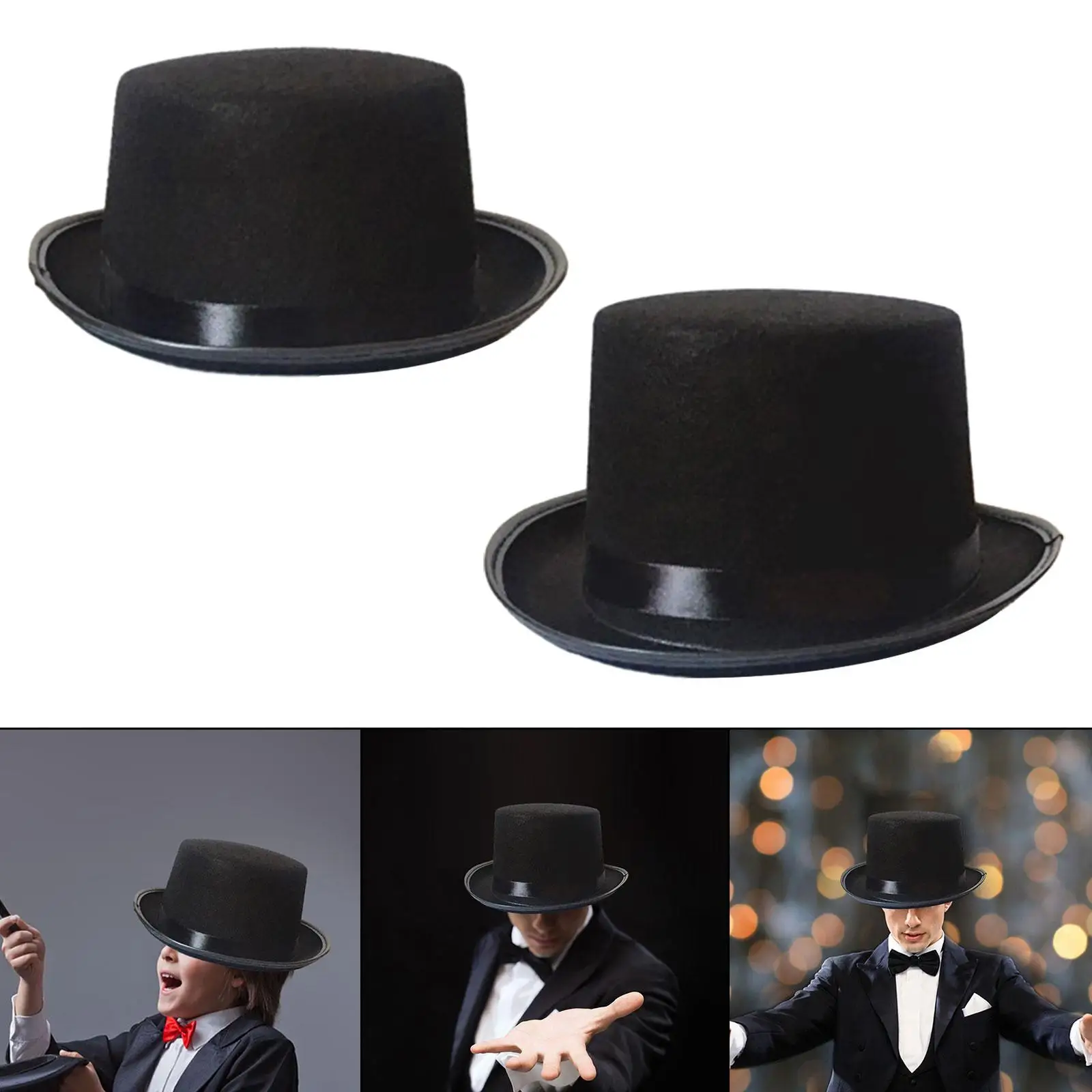 Adult Top Hat Victorian Magician Fancy Dress Accessory Costume Part Hat for Costume Parties Halloween Stage Performances