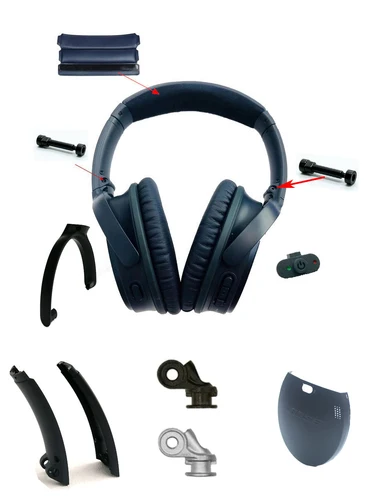 Bisagra de diadema giratoria Original para auriculares inalámbricos Bose QC35, piezas de reparación, almohadilla de repuesto para auriculares QC 35 y 45