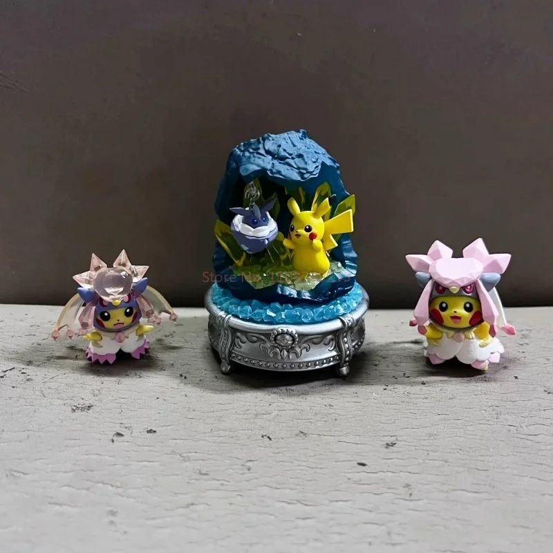 Koleksi Permata Figur Pokemon Re-Ment Asli 3 Mainan Koleksi Kotak Buta Keajaiban Misterius Bersinar Hadiah Ornamen Dekoratif