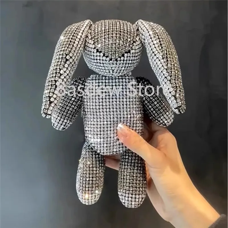 In 2024, the new drilling bag piece rabbit drilling bag modeling clutch bag change key handbag