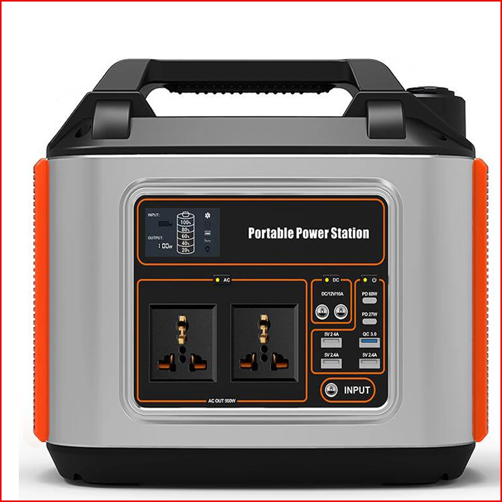 Portable Power Station 110V 220V 500W (Peak 468W) 135000mAh Solar Generator Emergency Outdoor Camping Fishing Power Bank Battery