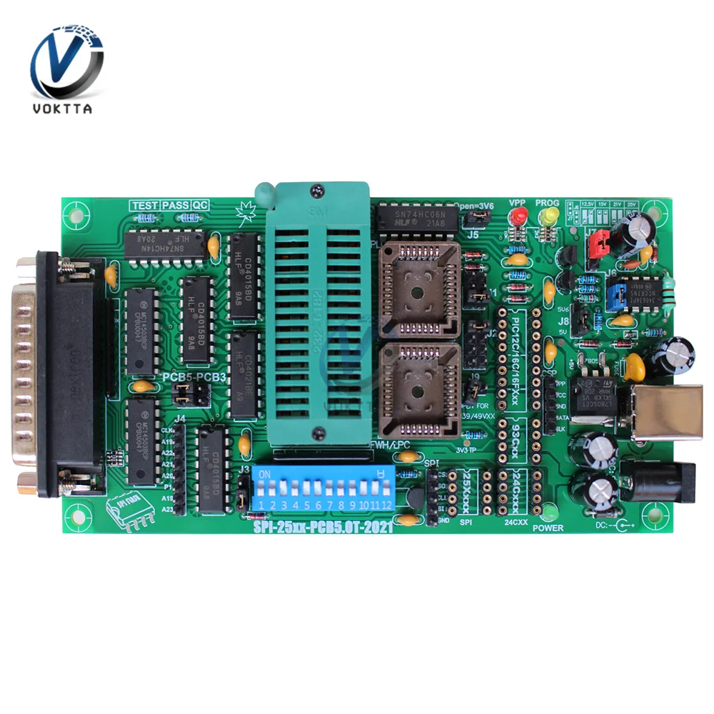 SPI 25xx PCB5.0T Motherboard BIOS Programmer Multifunctional EPROM Writer BIOS009 PIC Support 0.98d12 PLCC32+SOIC 8-pin Adapter