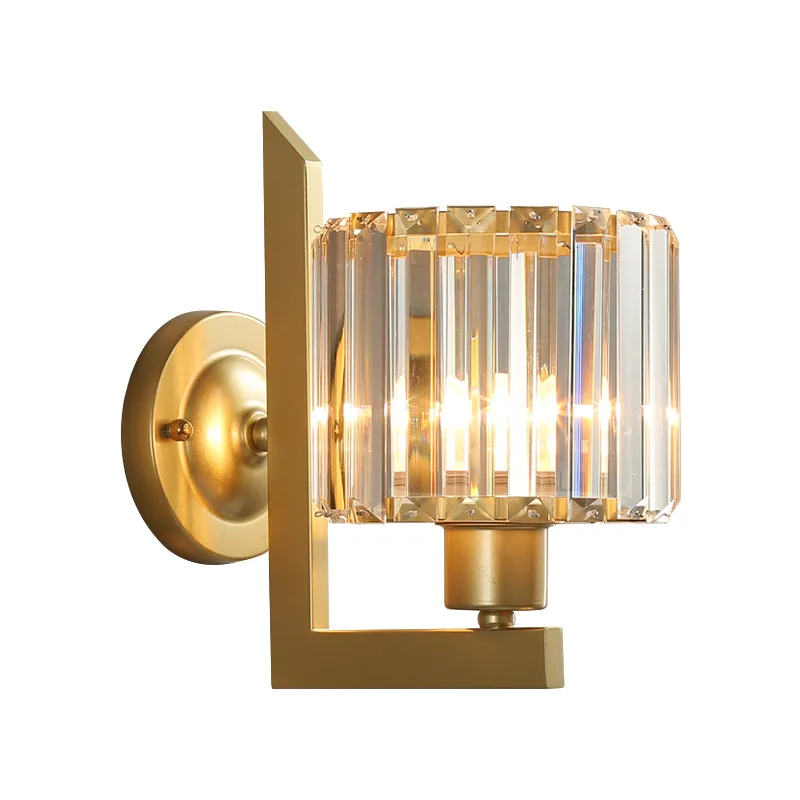 Modern Copper Wall Light Luxury Golden Black Glass Sconce Interior Decor Aisle Stair Ambient Light Living Room Bedroom Wall Lamp