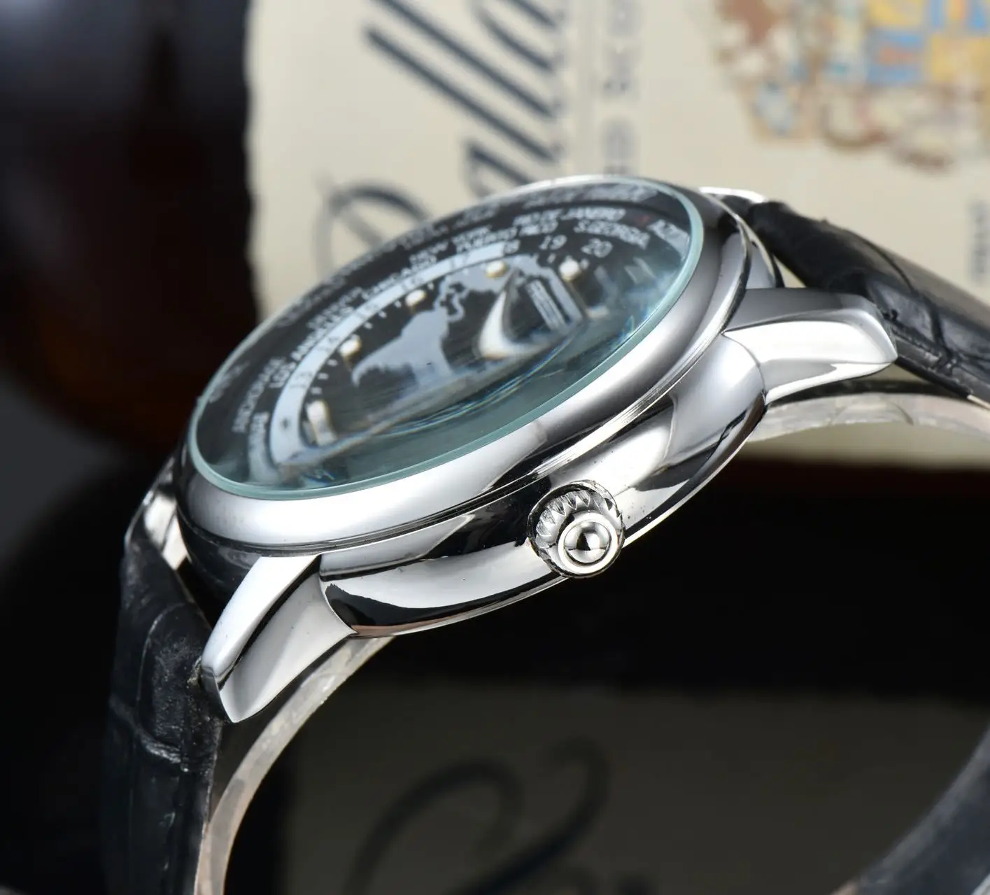 Two needle half timer quartz men's 40mm popular belt fashion watch