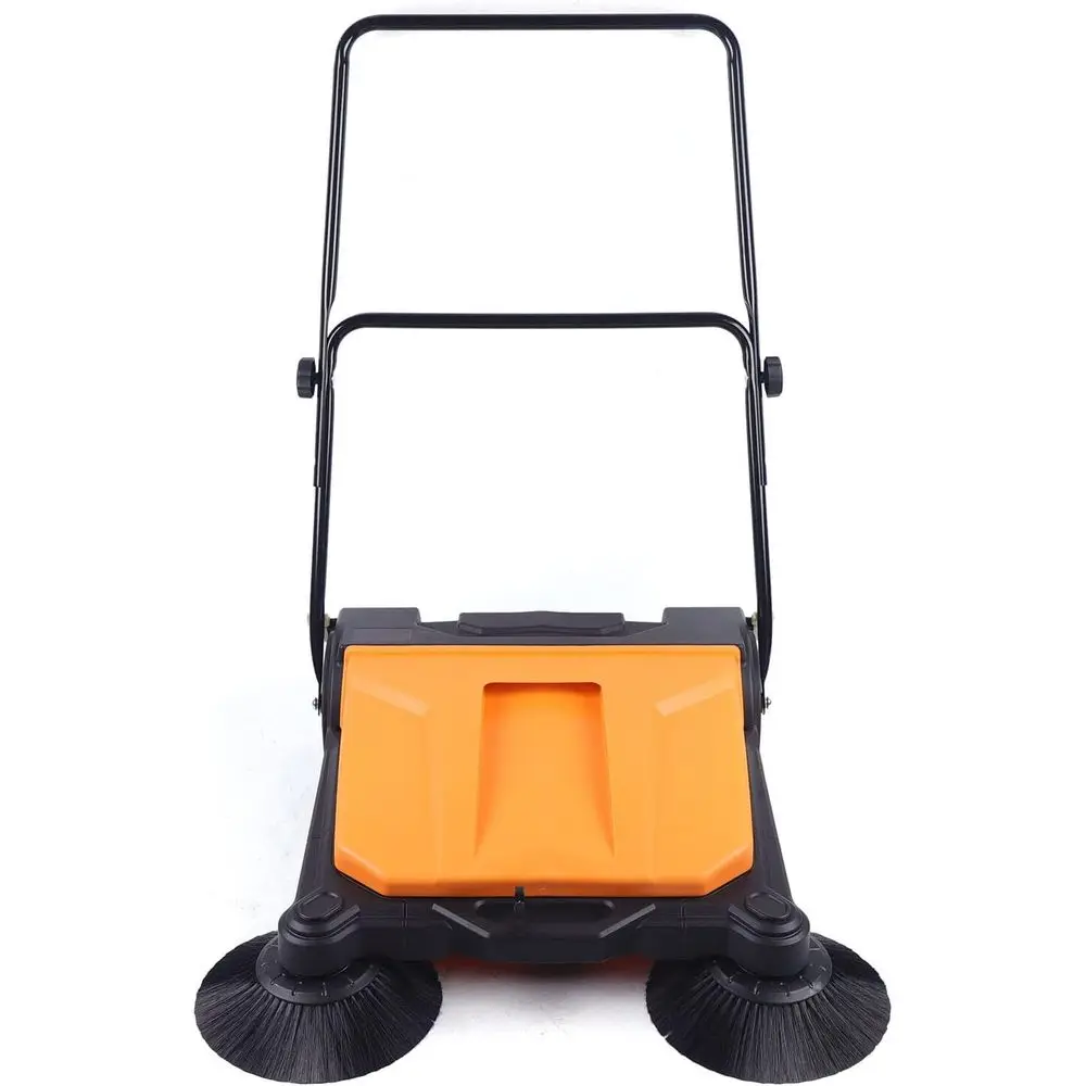 

Walk-Behind Hand Push loor Sweeper, 26" Outdoor and Indoor Industrial loor Sweeper Twin Push Sweeper with Dual Side Broom Commer
