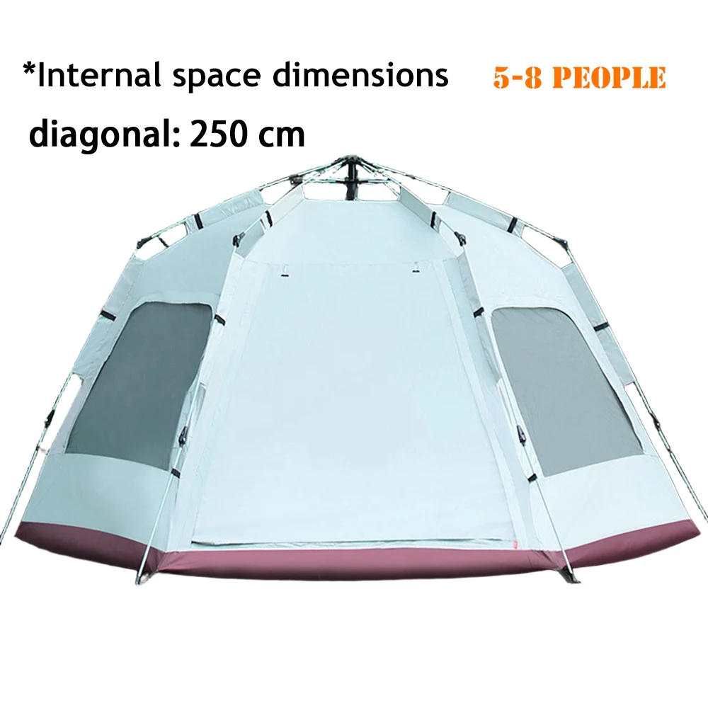 Автоматическая палатка для кемпинга на 5–8 человек, портативная быстрооткрывающаяся палатка, защита от дождя и солнца для путешествий на открытом воздухе, кемпинга, пикника, пешего туризма