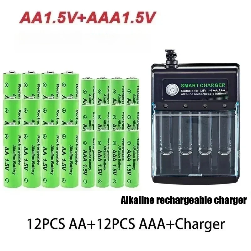 الأصلي AA / AAA بطارية 1.5 بطارية قابلة للشحن + شاحن لراديو الساعة لعبة فيديو كاميرا رقمية AA AAA مجموعة شاحن