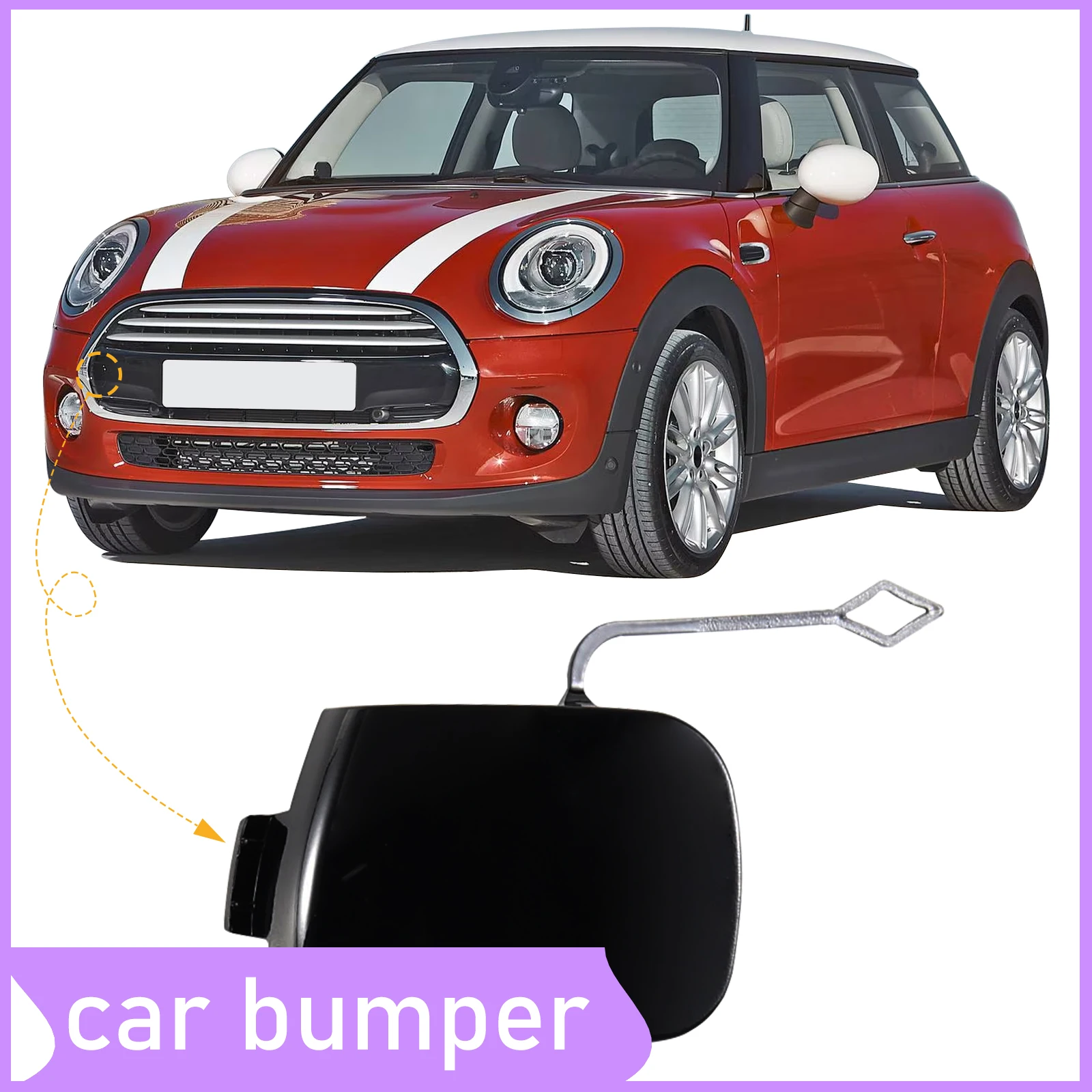 

Front Bumper Tow Hook Cap Towing Eye Cover For Mini Cooper S F55 F56 F57 Right Side 2016 2017 2018 51117337796 Car Accessories