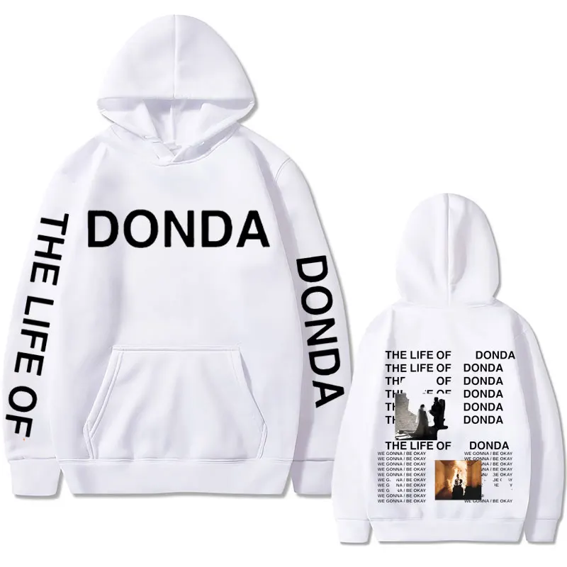 THE LIFE OF DONDA Graphics Hoodie Hip Hop Rapper Kanye West Hoodies Men Women Fleece Cotton Streetwear Male Oversized Sweatshirt