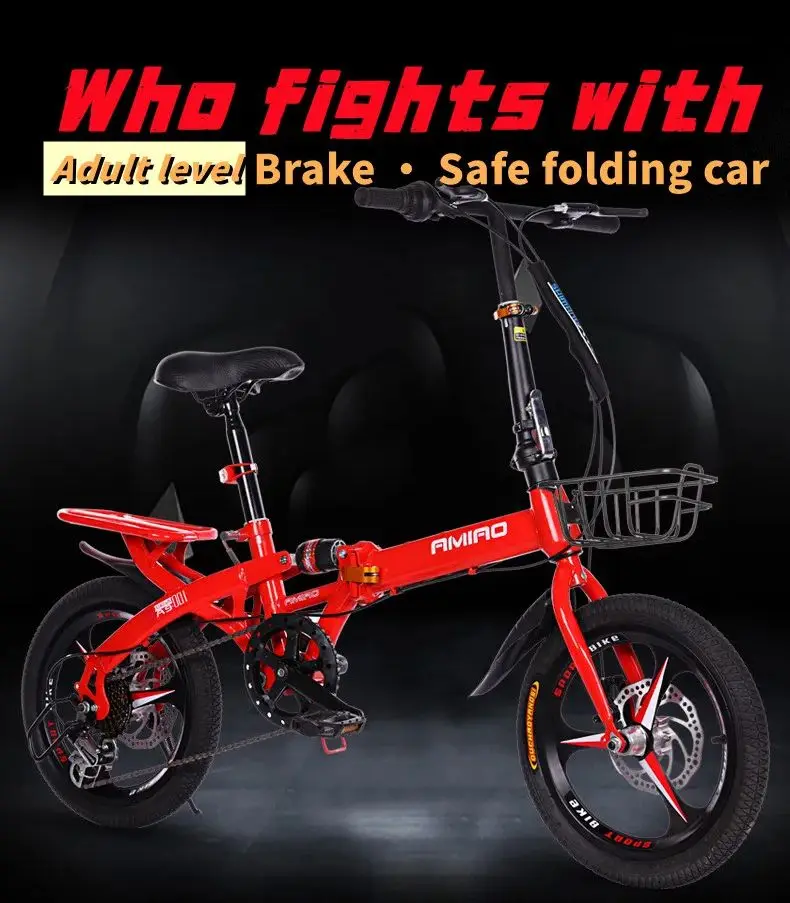

20Folding mountain bike Adults men and women outdoor sports cycling children's mobility portable ultra-light variable speed bike