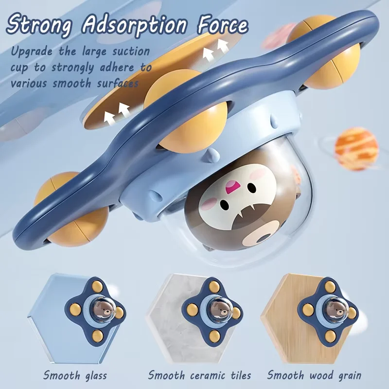 Zabawki do kąpieli dla niemowląt Montessori, obrotowy kubek, zabawki sensoryczne z przyssawką, grzechotki, obrotowe zabawki edukacyjne dla najmłodszych