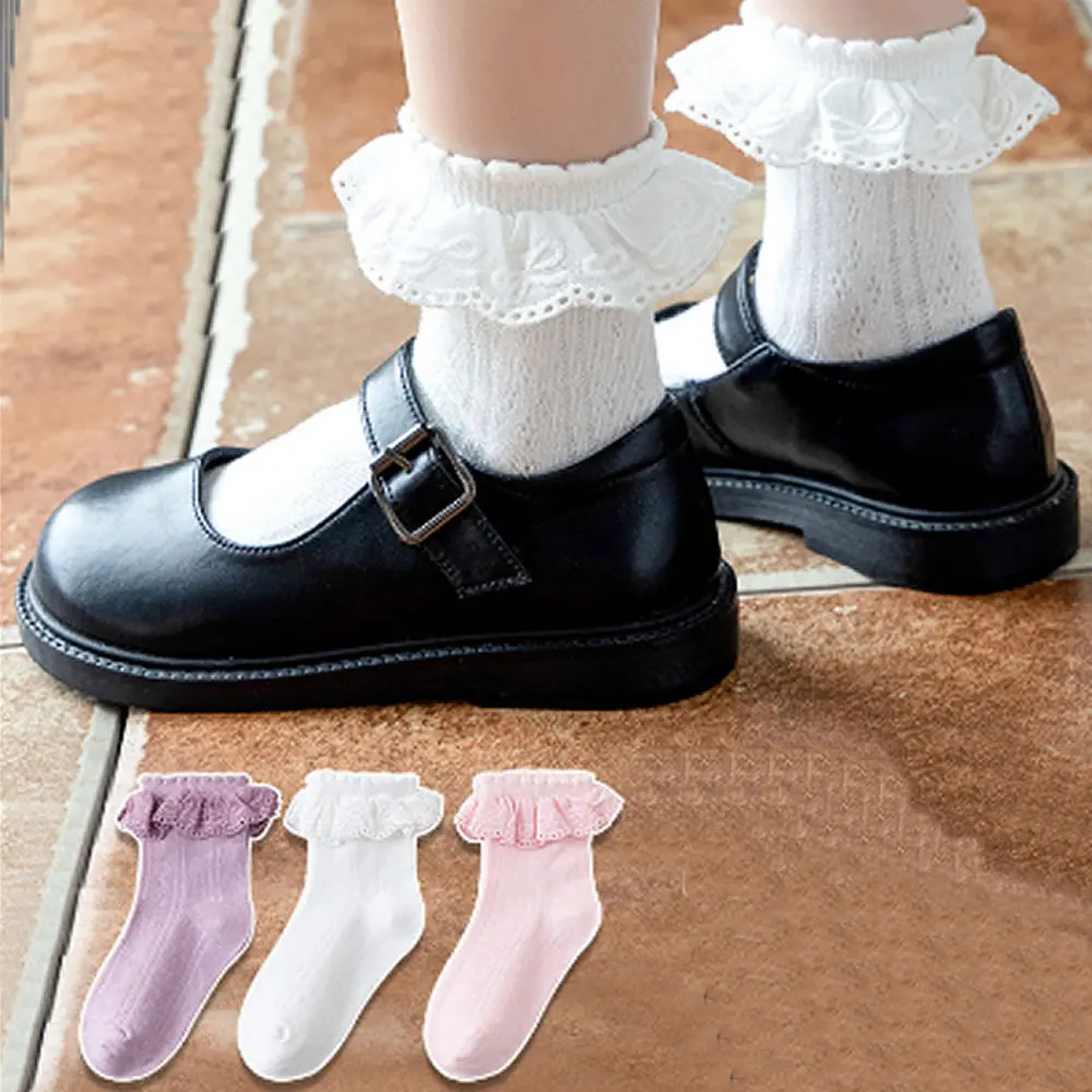 The new baby girl socks combed cotton sock bowknot lace newborn thin air  knitted socks meia infantil menina princes girl sokken