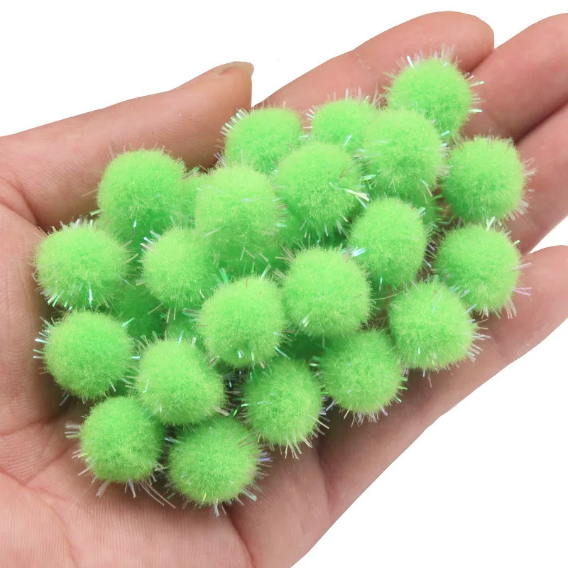 100Pcs 14.5-19mm Hairball Christmas Tree Decoration Ball Children\'s Educational Toys Manual Materials DIY handmade accessories