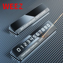 Car temporary parking plate metal phone number plate illuminated mobile car mobile phone number plate custom text DIY LOGO