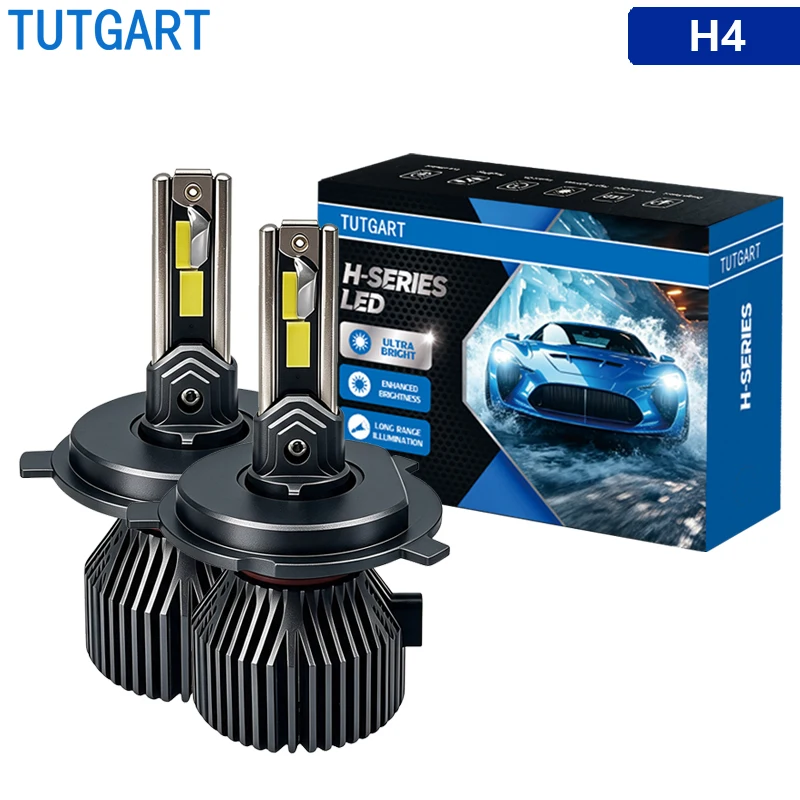 TUTGART LED H4 9003 HB2 Car Headlight H-Series 12/24V 120W 10000LM High Lumens Max Power Bight 6000K White High Low Beam 64193CW
