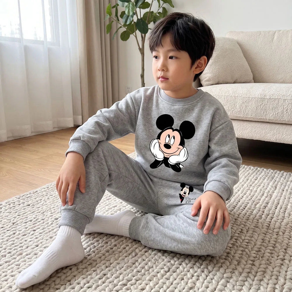Autumn Winter Boys O Neck Hoodies and Long Pant Two Piece Sets Kids Fashion Tracksuit Children's Sweatshirts Suit Pullover Set