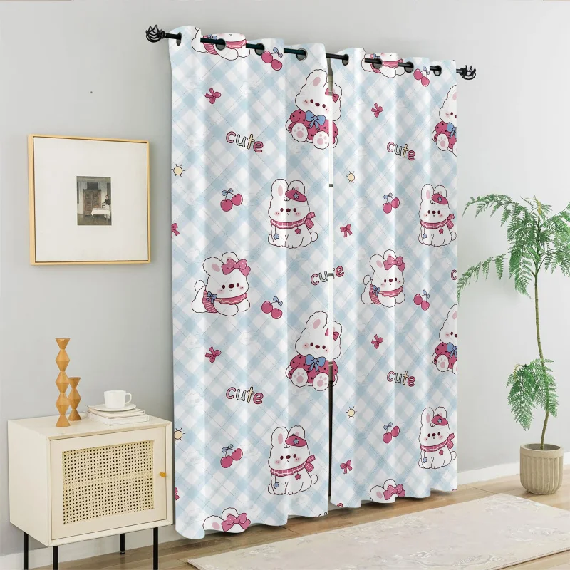 

Sanrio Hello Kitty Blackout Curtains Pink Amusement Park Print 2 Panels Grommet Drapes for Girls Bedroom Kids Room Decor