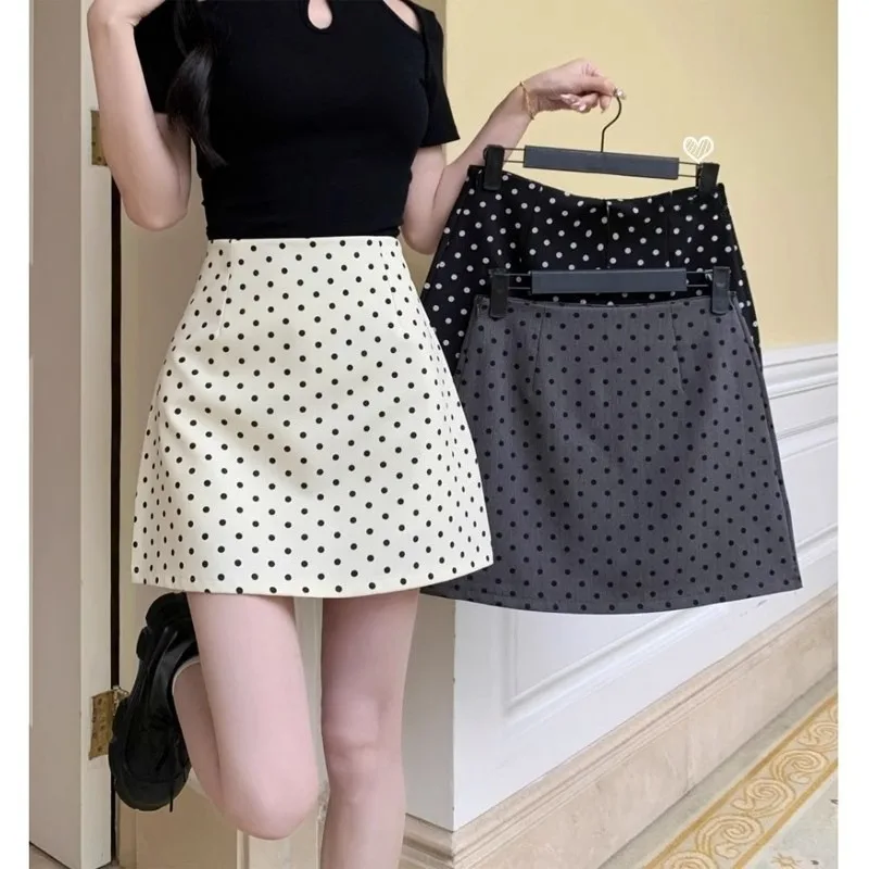

Dongdaemun Women's Clothing 2025 Spring Polka Dot Skirt Women's Commuting Versatile High Waist Hip Skirt A-word Suit Skirt