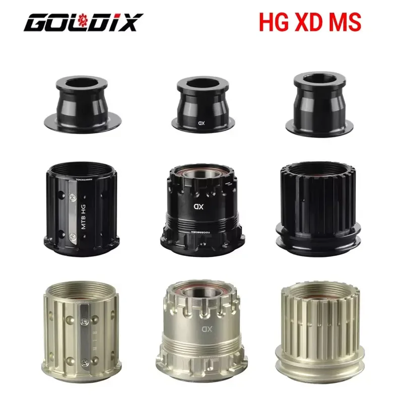 GOLDIX M180/310 Ratchet Structure Bicycle Hub Body with QR/THRU End Cap for MTB/Road Bike Freehub Bicycle Hub Adapter HG/XD/MS