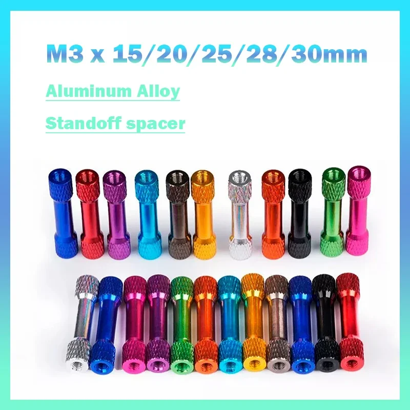 

5Pcs M3 x 15/20/25/28/30mm Aluminum Standoff Spacer Double Round Knurled Column Round FPV Drone Spare Parts