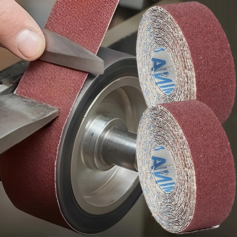 1 Zoll Aluminiumoxid Schleifgewebe Rolle Schleifband Schleifstreifen Rolle Zuschneidbares Schleifpapier für Holz Rostentfernung Polieren Entgraten