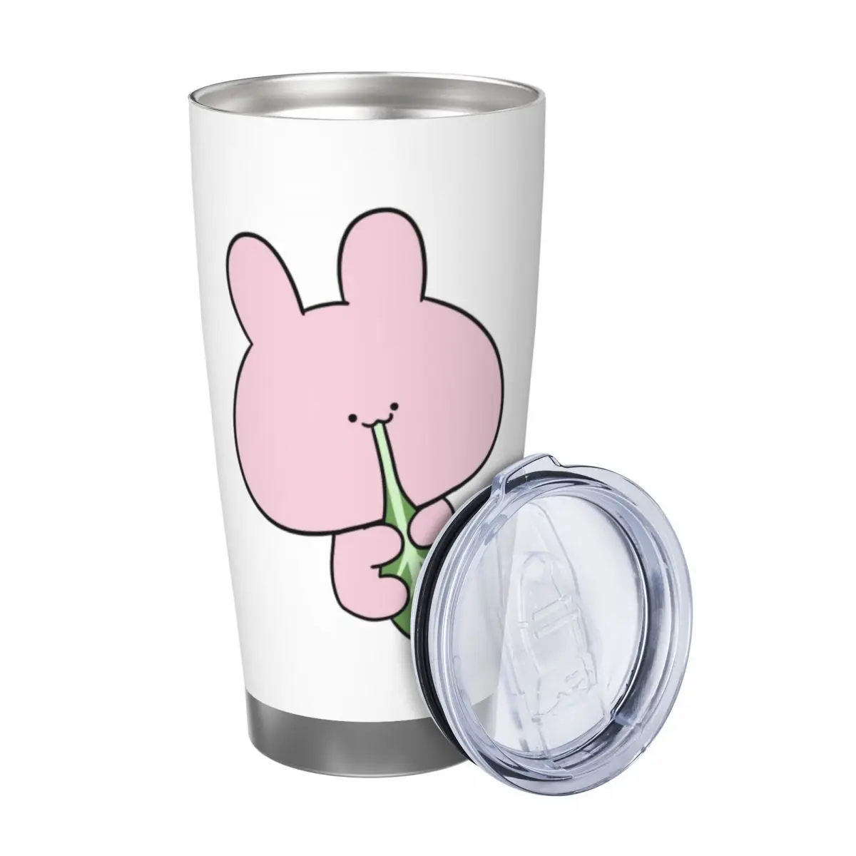 Asamimichaan Cute Asamimi 20oz Stainless Steel Car Mug Straw Thermal Iced Travel Cup Vacuum Insulated Coffee Hot Cup