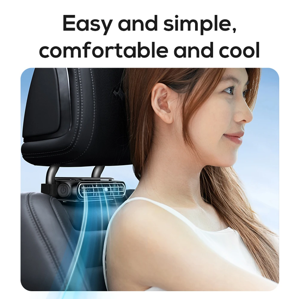 Car Air Cooling Fan 3 Wind Speeds Adjustable Electric Car Seat Fan 5V/2A Car Rear Backrest Fan for Mini Cars RVs Sedans Trucks