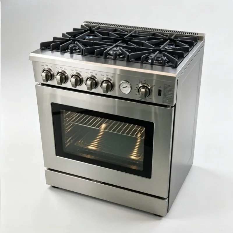 5 Burners Gas Stove with Oven, 36 Inch Freestanding Kitchen Cooking Range, 76.2x70x96cm